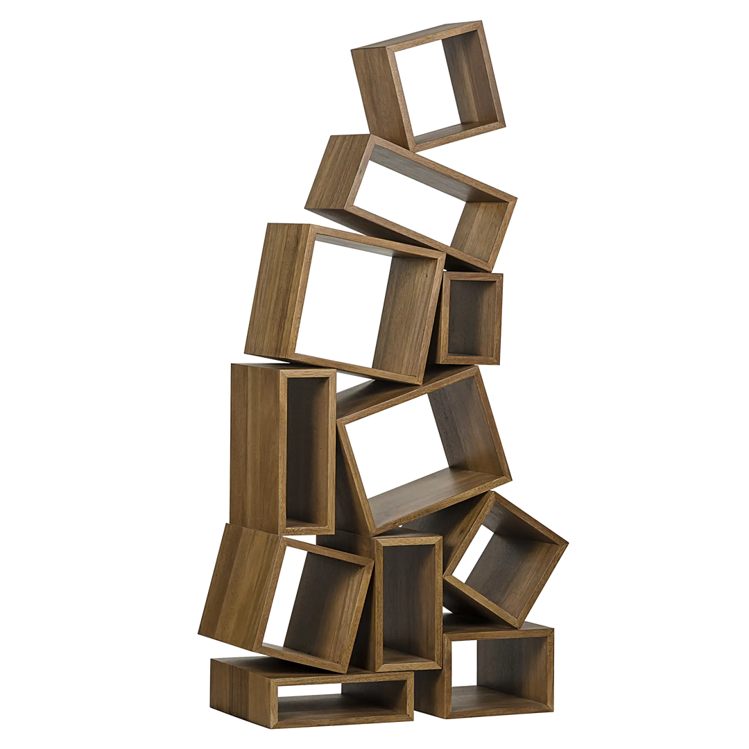 American Home Furniture | Noir - Cubist Bookcase, Dark Walnut