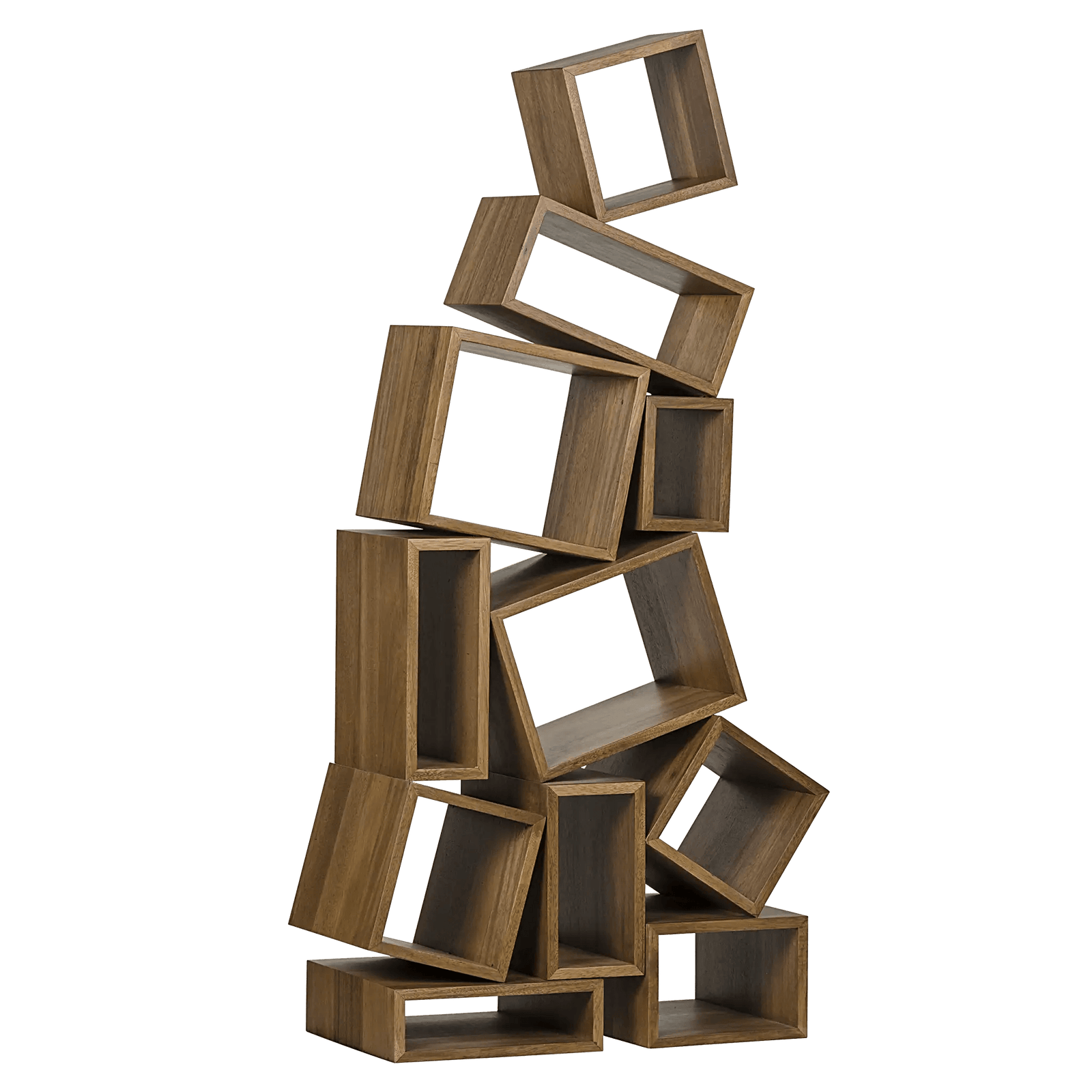 Noir Cubist Bookcase, Dark Walnut BOOKCASES + SHELVES