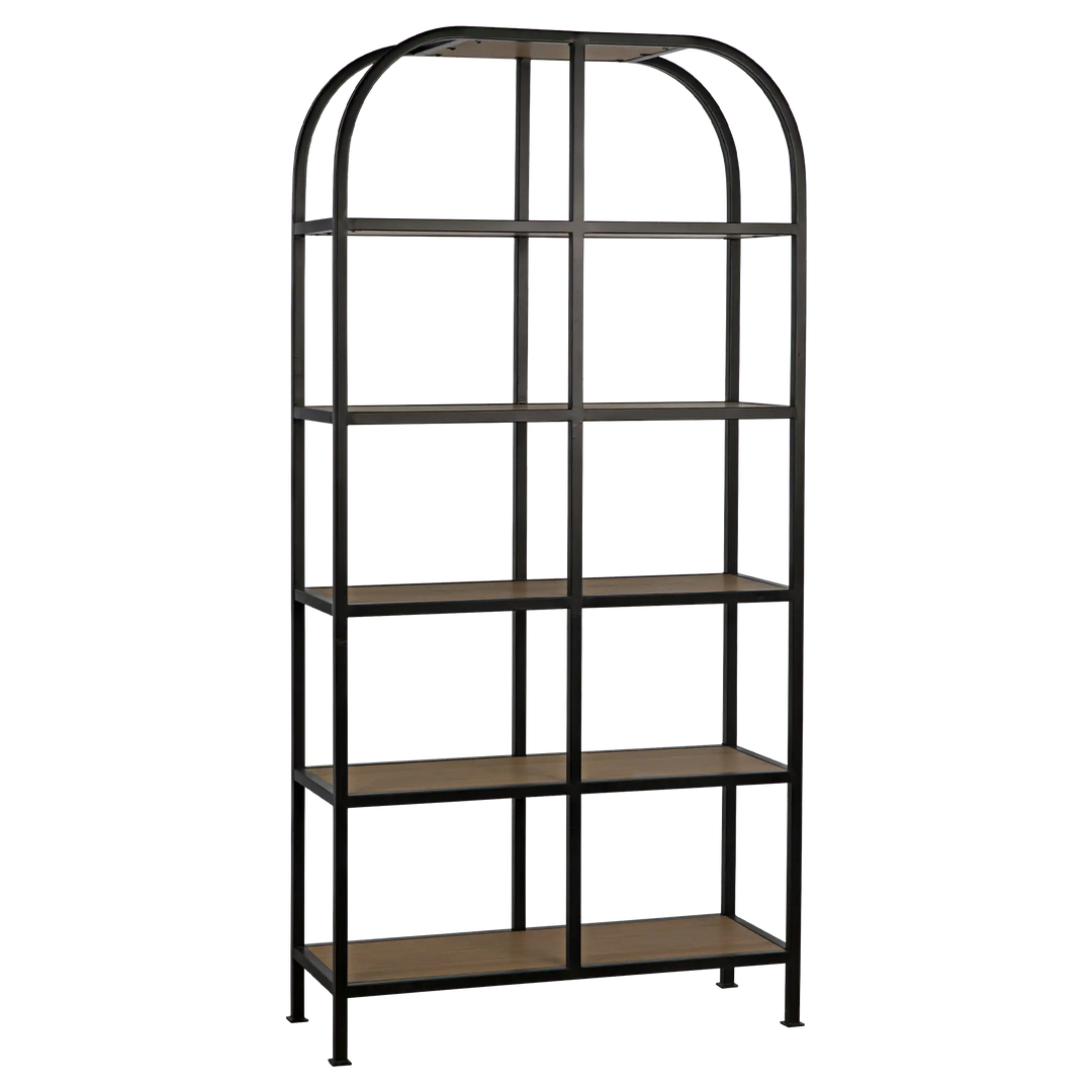 American Home Furniture | Noir - Sl07 Bookcase, Gold Teak and Steel