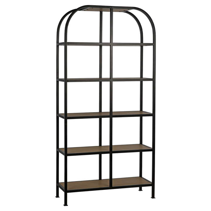 American Home Furniture | Noir - Sl07 Bookcase, Gold Teak and Steel