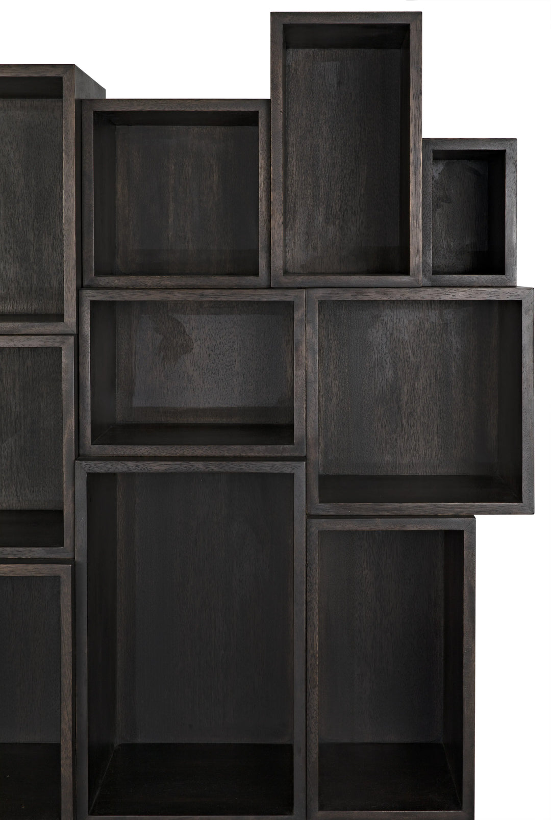 American Home Furniture | Noir - Mr. Roberts Shelving, Ebony Walnut with Steel Legs