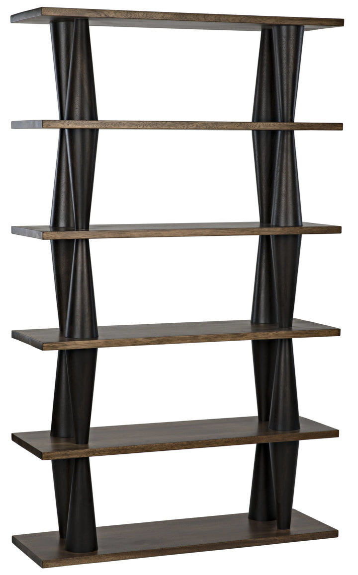 American Home Furniture | Noir - Mood Bookcase, Ebony and Dark Walnut