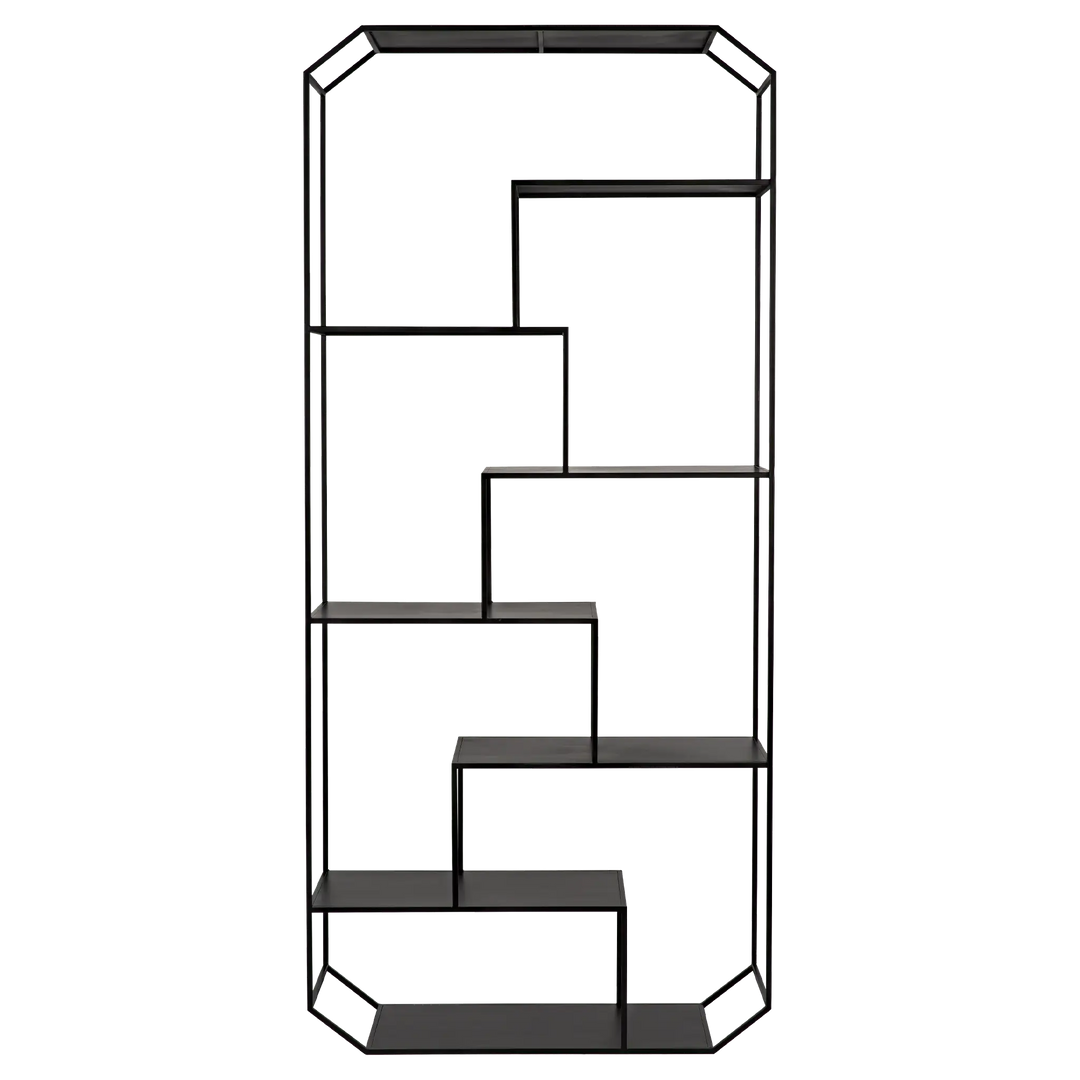 American Home Furniture | Noir - Marquise Bookcase, Black Steel