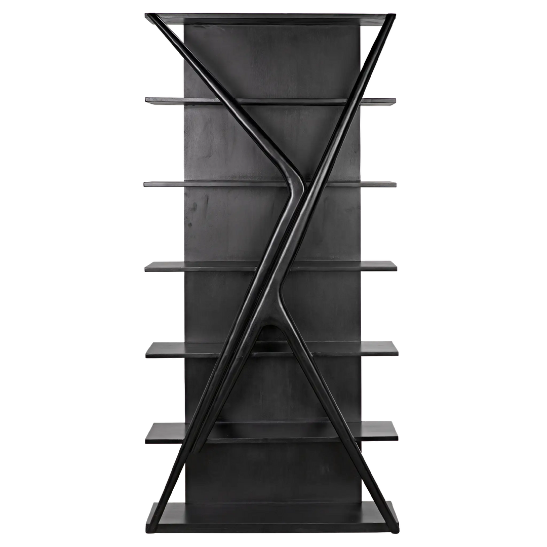 American Home Furniture | Noir - Vetra Bookcase, Hand Rubbed Black