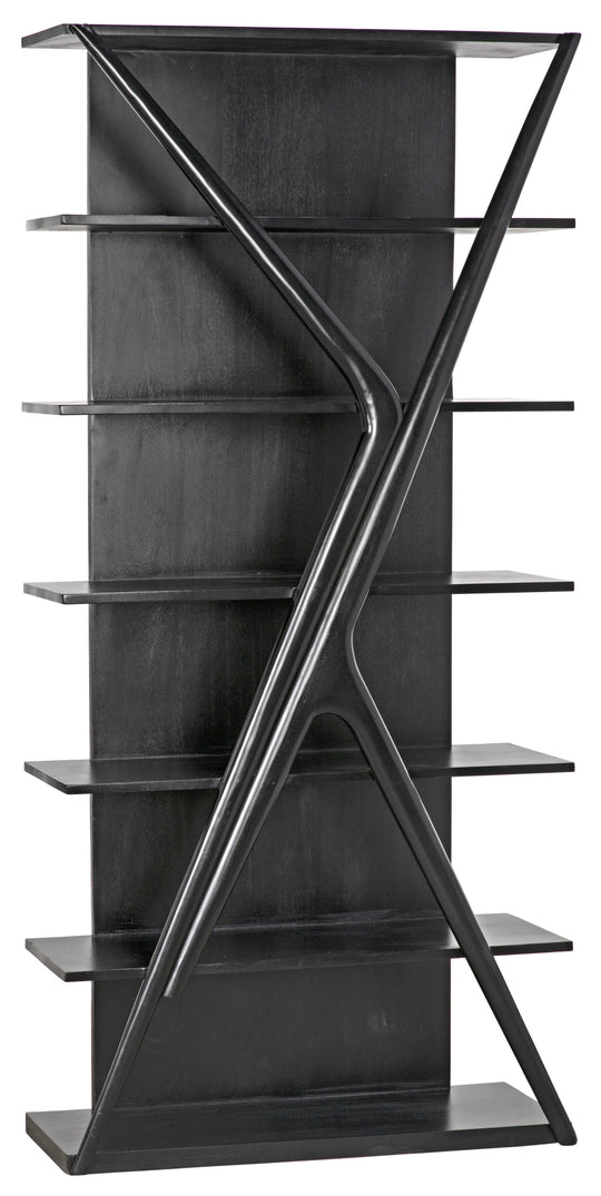 Noir Vetra Bookcase, Hand Rubbed Black BOOKCASES + SHELVES