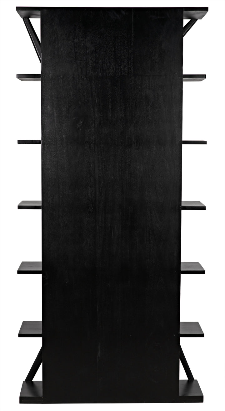 American Home Furniture | Noir - Vetra Bookcase, Hand Rubbed Black