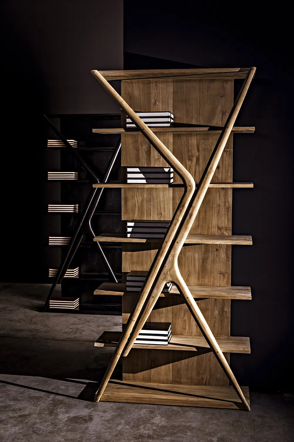 American Home Furniture | Noir - Vetra Bookcase, Hand Rubbed Black