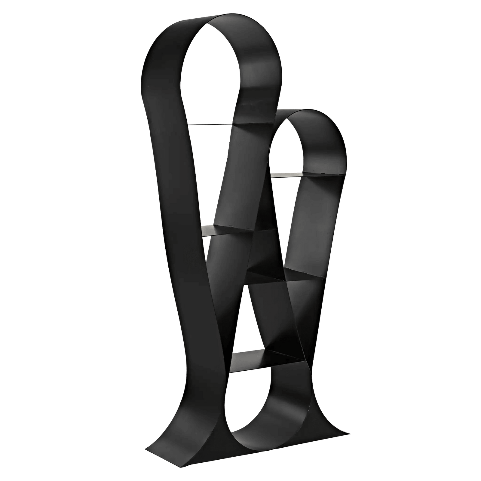 Noir Zaha Bookcase, Black Metal BOOKCASES + SHELVES