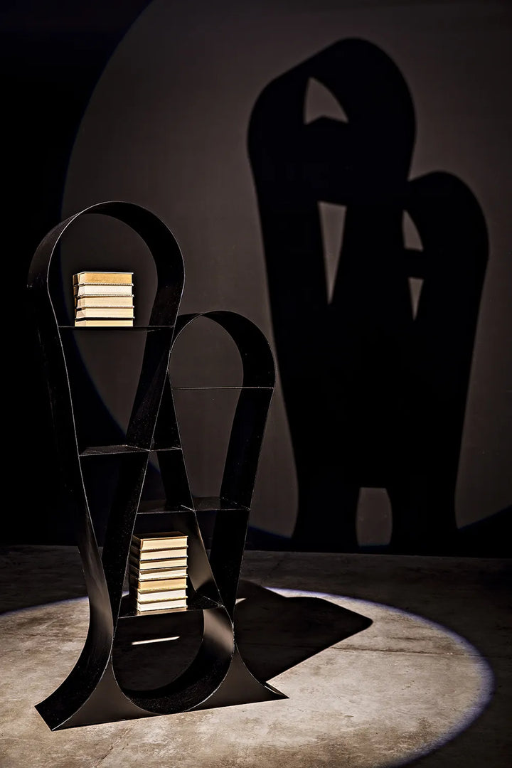 American Home Furniture | Noir - Zaha Bookcase, Black Metal