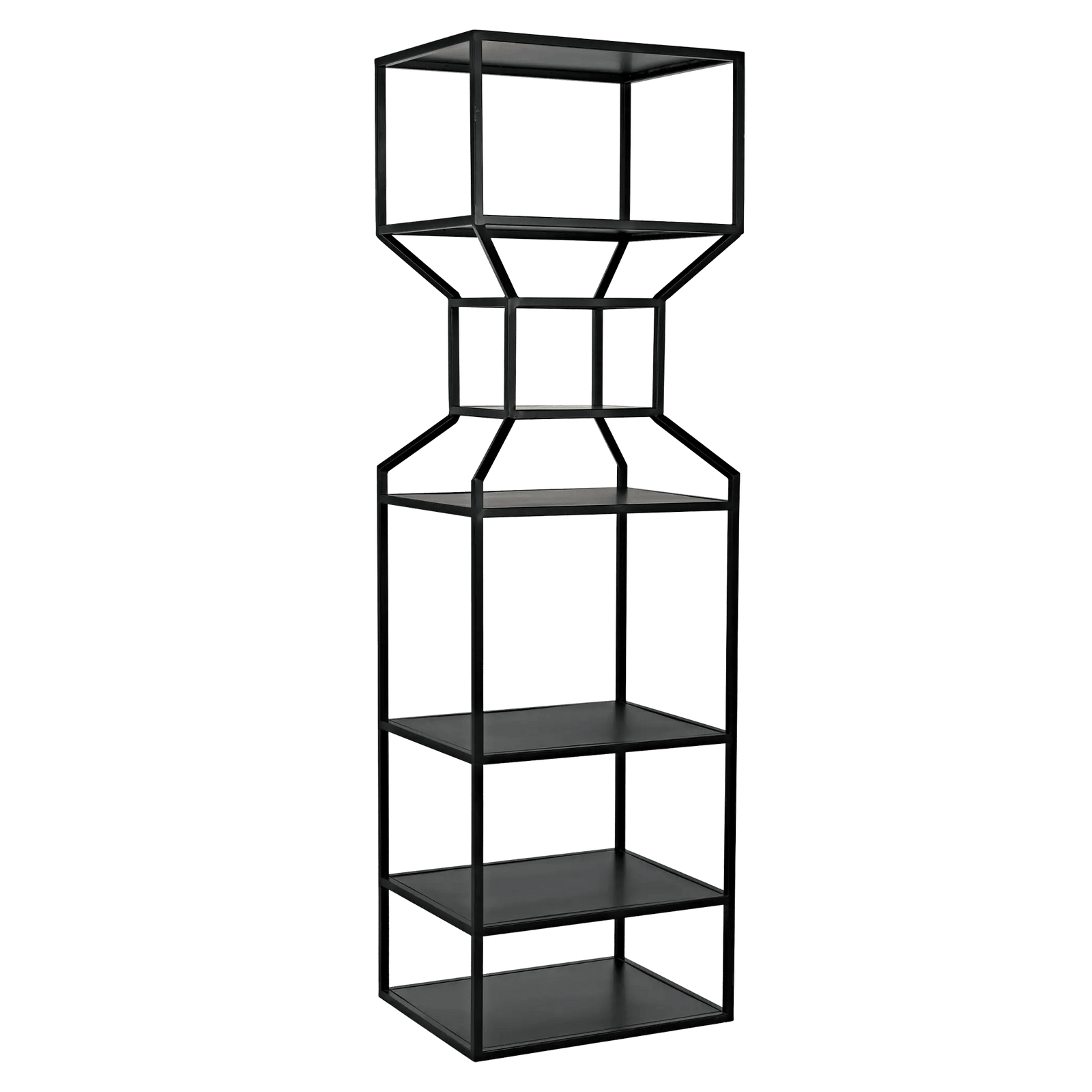Noir Downtown A Bookcase, Black Metal BOOKCASES + SHELVES