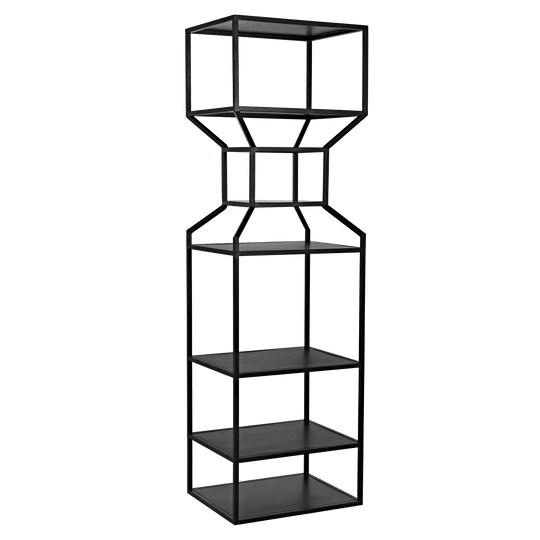 Noir Downtown A Bookcase, Black Metal BOOKCASES + SHELVES