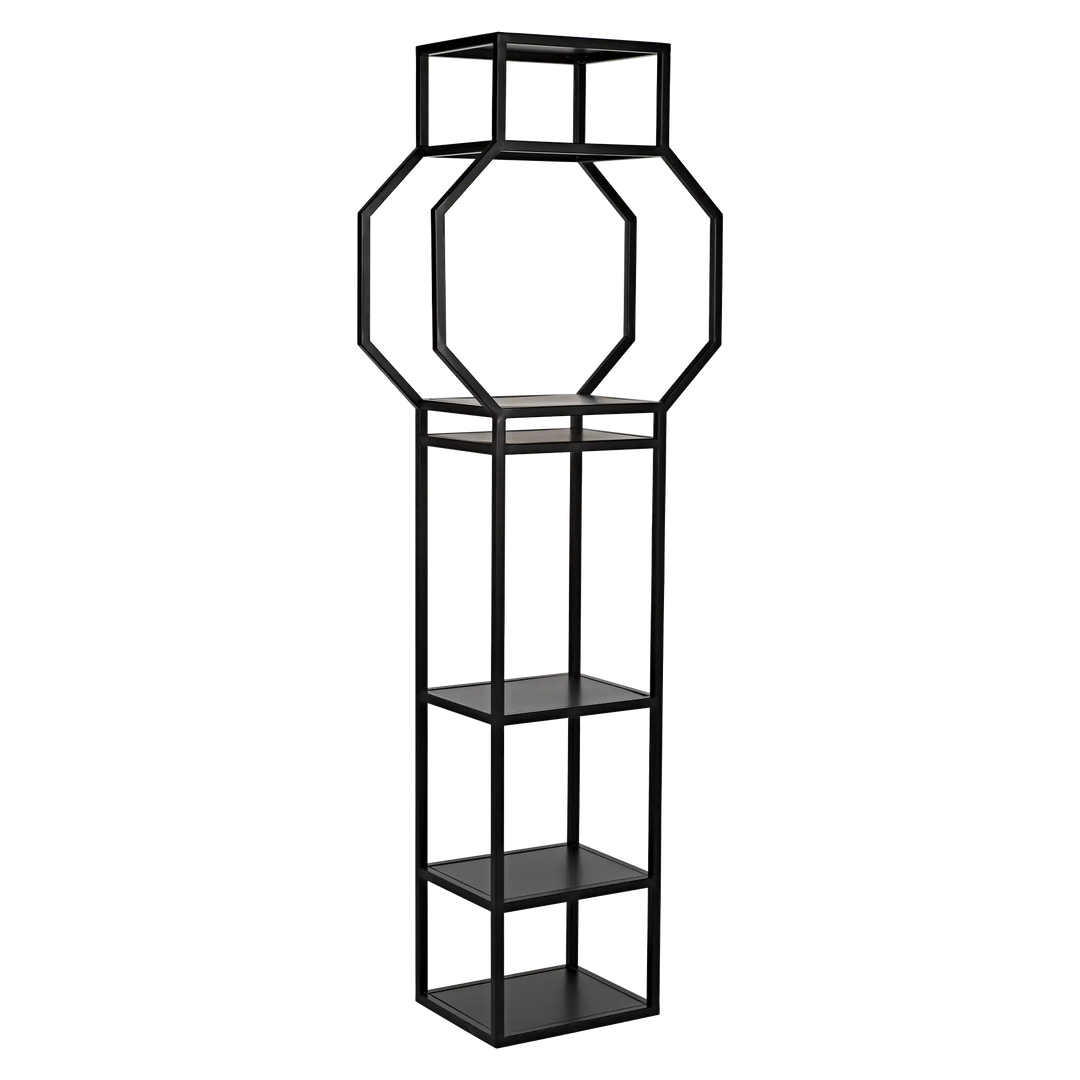 American Home Furniture | Noir - Downtown B Bookcase, Black Metal