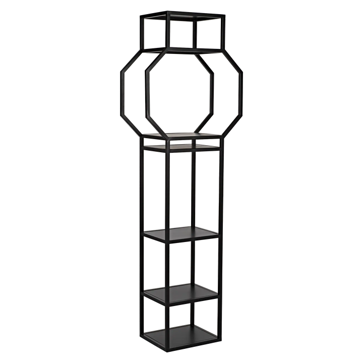 American Home Furniture | Noir - Downtown B Bookcase, Black Metal