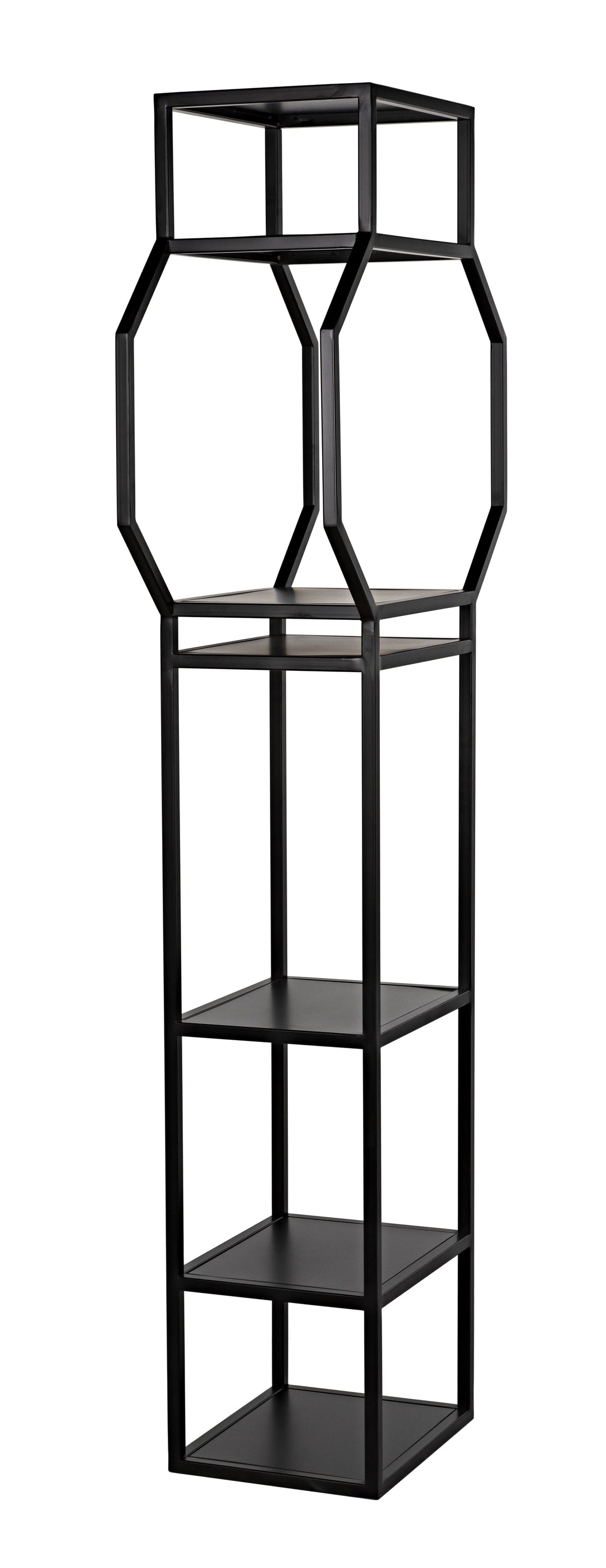 American Home Furniture | Noir - Downtown B Bookcase, Black Metal