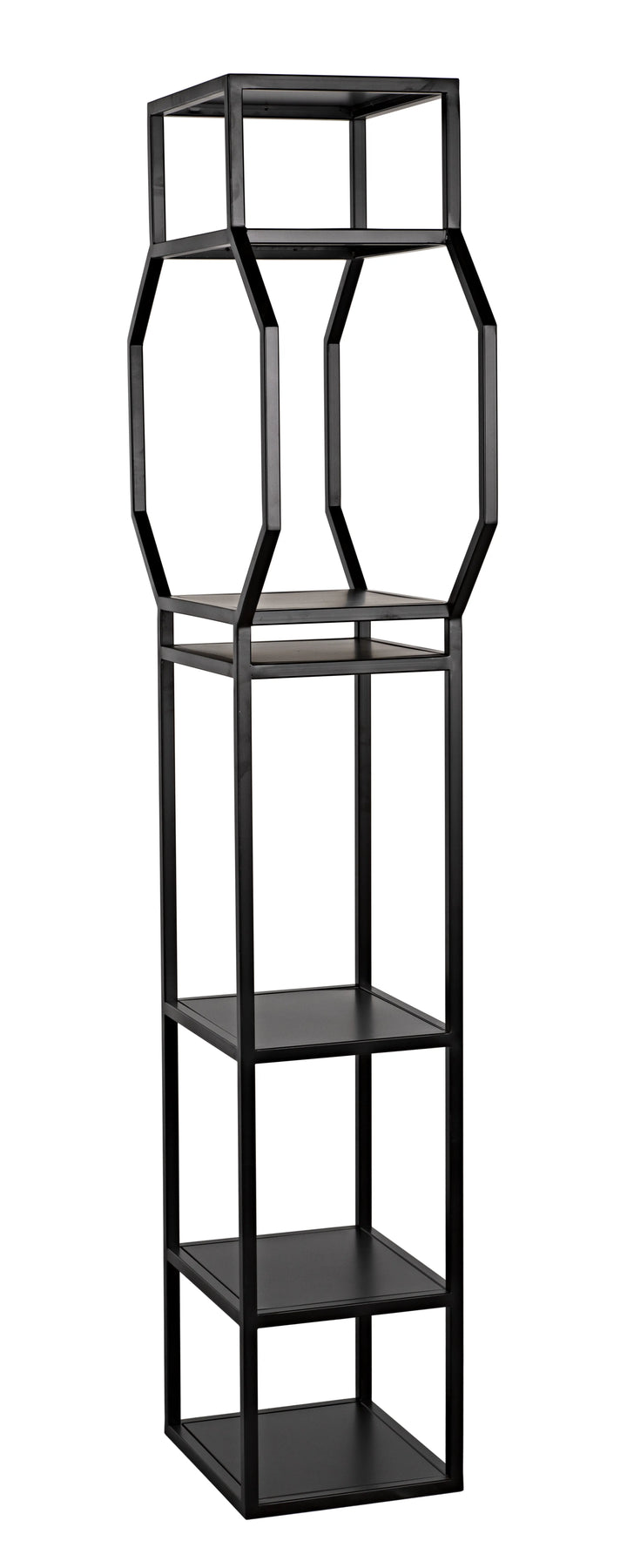 American Home Furniture | Noir - Downtown B Bookcase, Black Metal