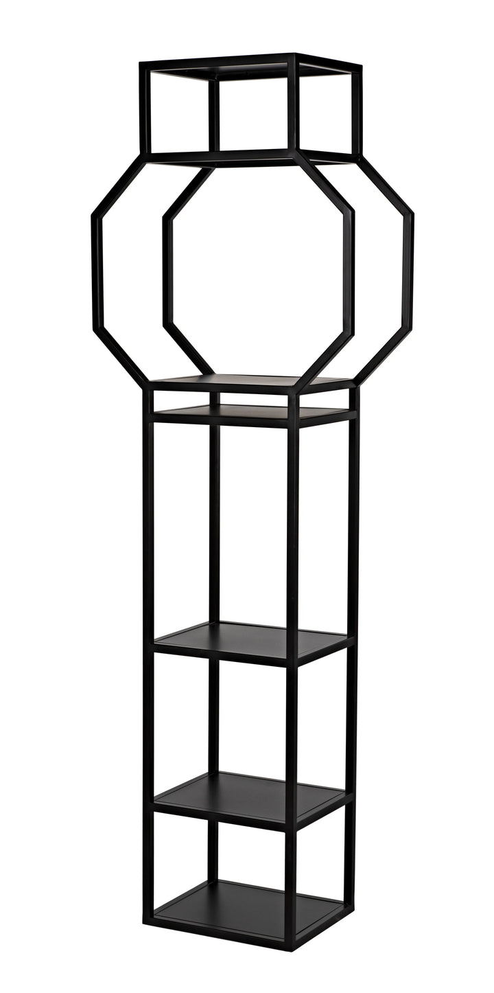 American Home Furniture | Noir - Downtown B Bookcase, Black Metal