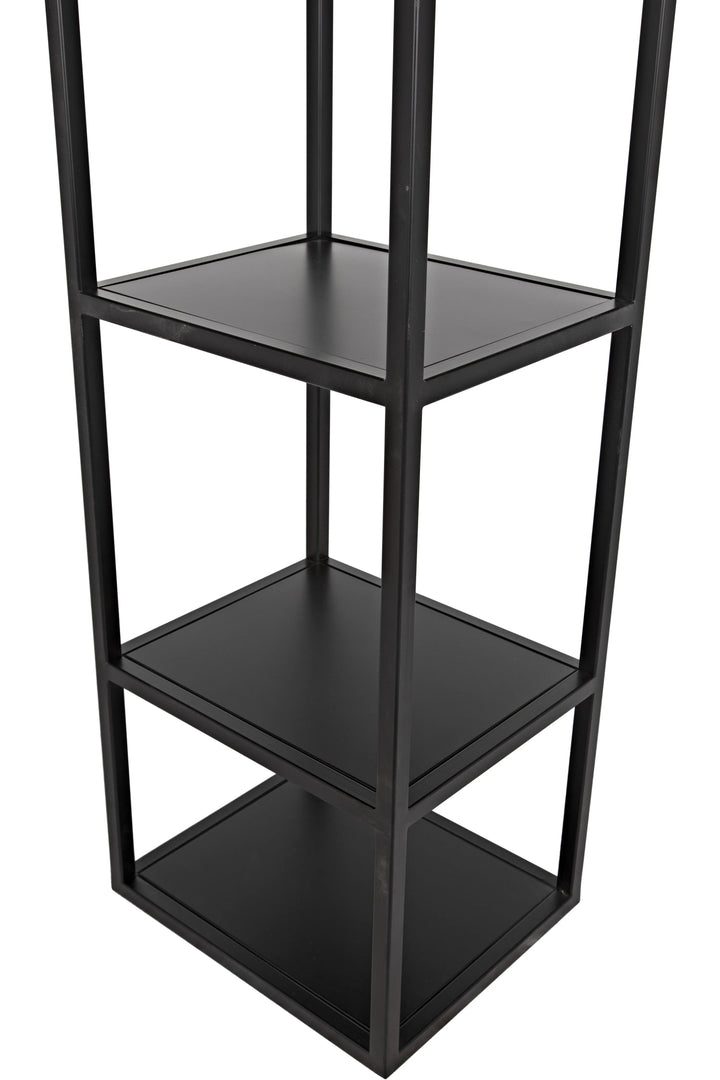 American Home Furniture | Noir - Downtown B Bookcase, Black Metal