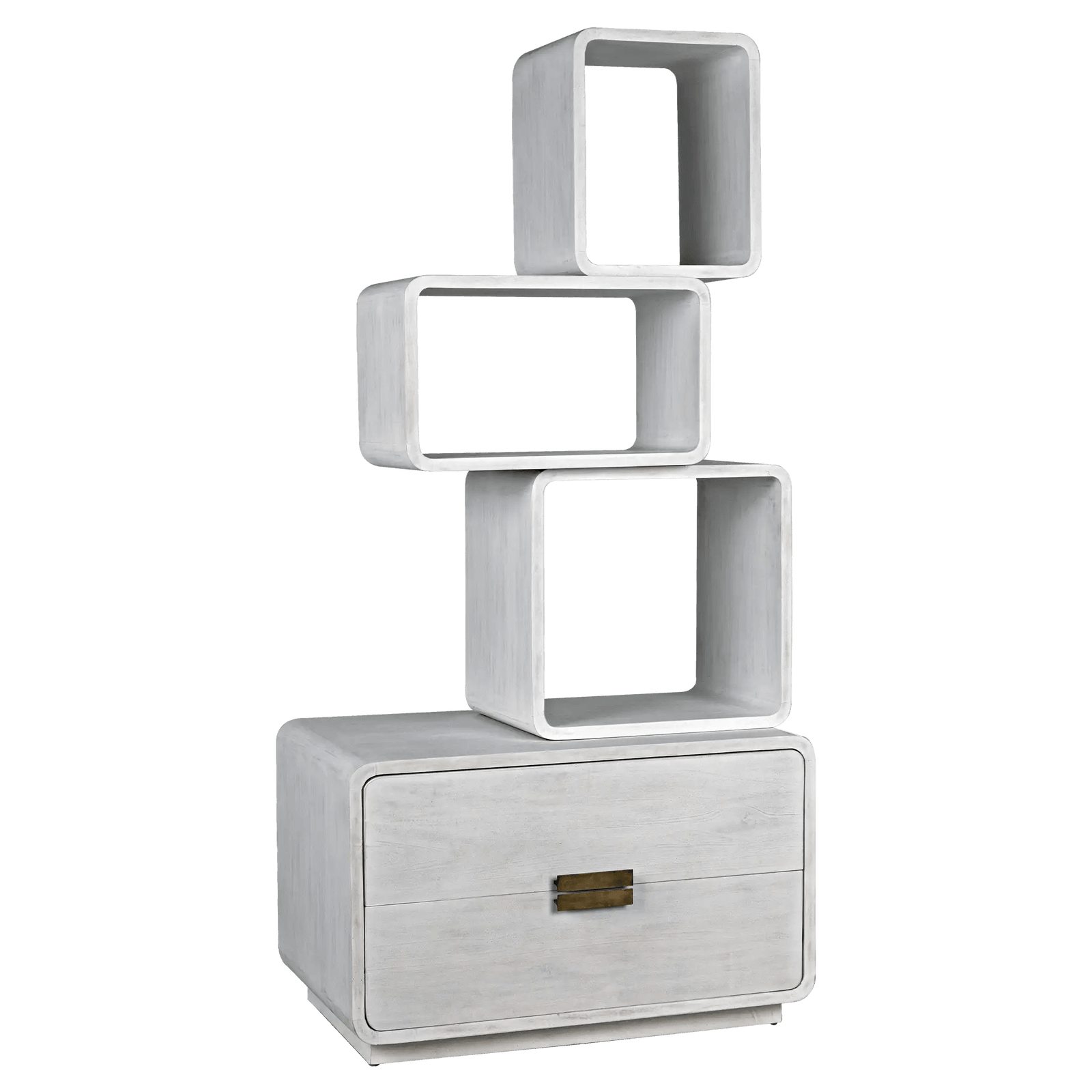 Noir Belini Bookcase, White Wash BOOKCASES + SHELVES