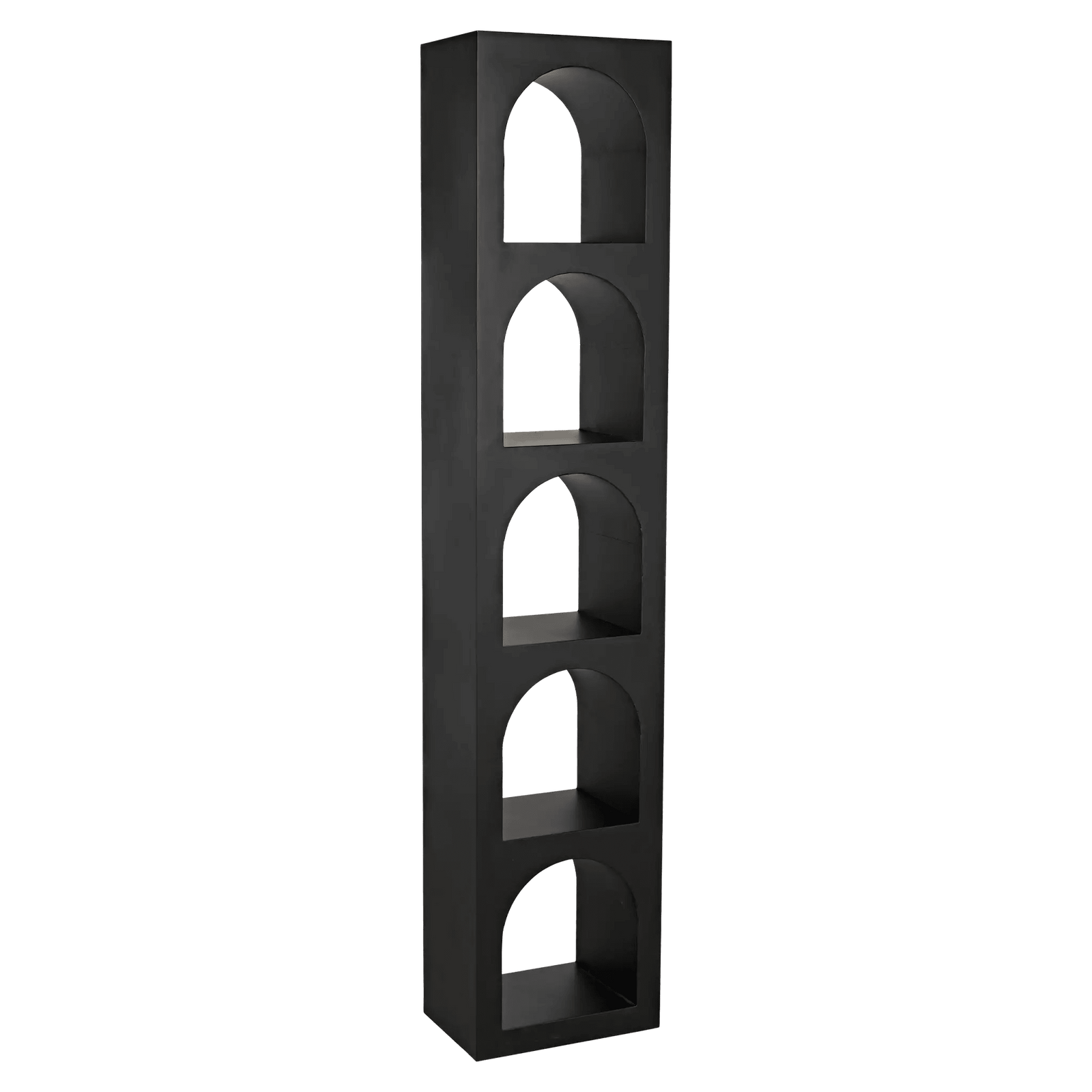 Noir Aqueduct Bookcase, C, Black Metal BOOKCASES + SHELVES