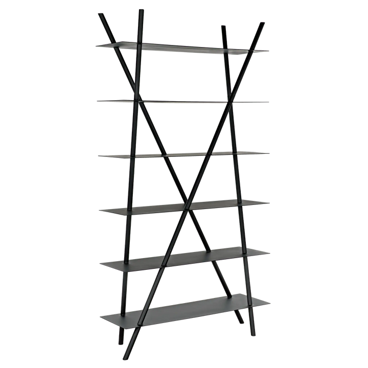 American Home Furniture | Noir - Siddhartha Bookcase, Black Metal