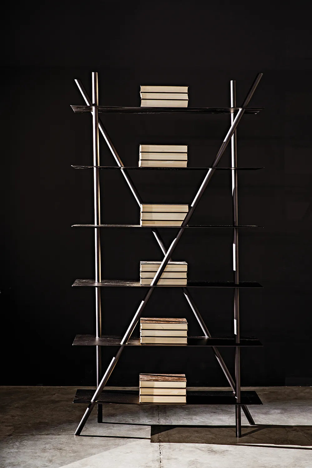 American Home Furniture | Noir - Siddhartha Bookcase, Black Metal