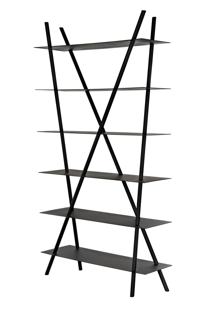 American Home Furniture | Noir - Siddhartha Bookcase, Black Metal