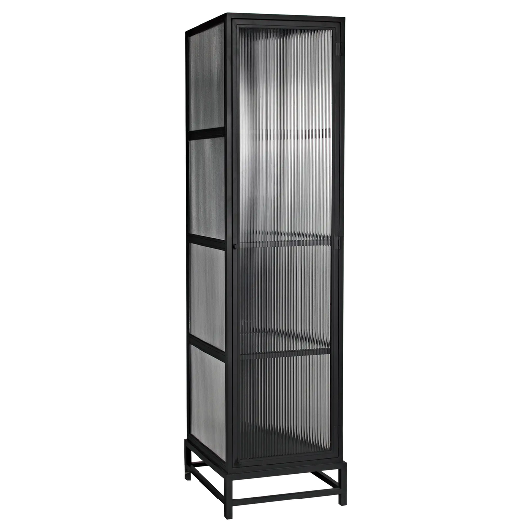 American Home Furniture | Noir - Chandler Tall Cabinet, Black Steel