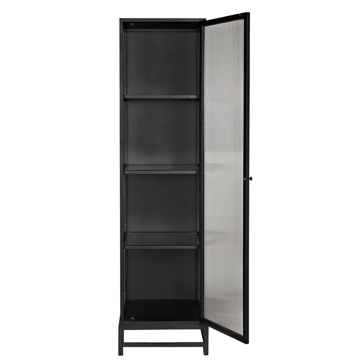 American Home Furniture | Noir - Chandler Tall Cabinet, Black Steel