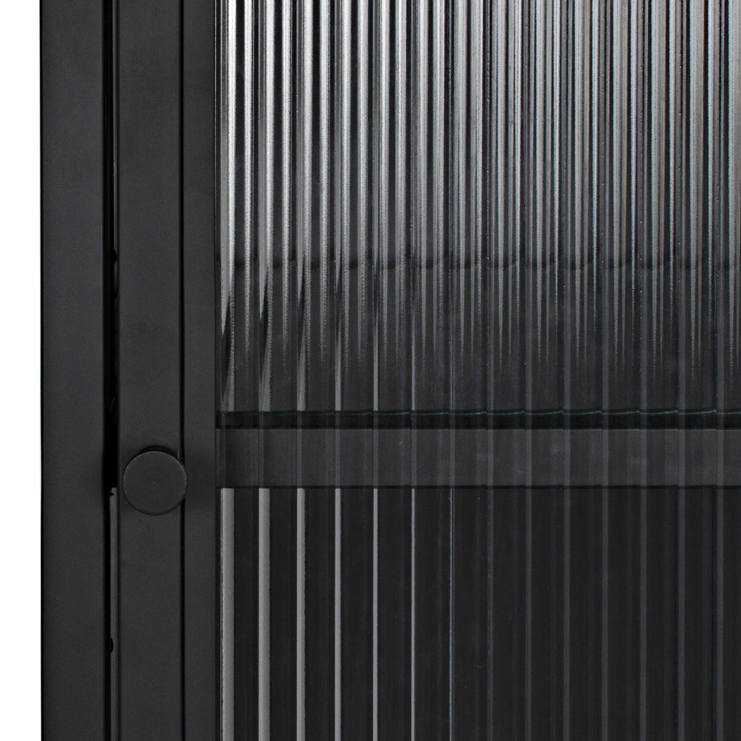 American Home Furniture | Noir - Chandler Tall Cabinet, Black Steel