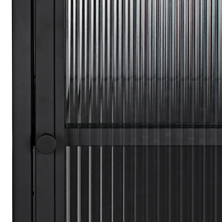 American Home Furniture | Noir - Chandler Tall Cabinet, Black Steel