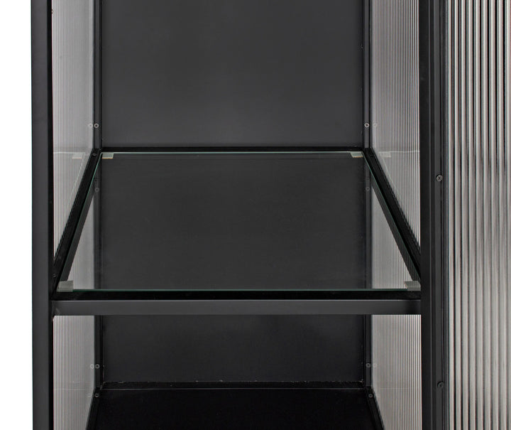 American Home Furniture | Noir - Chandler Tall Cabinet, Black Steel