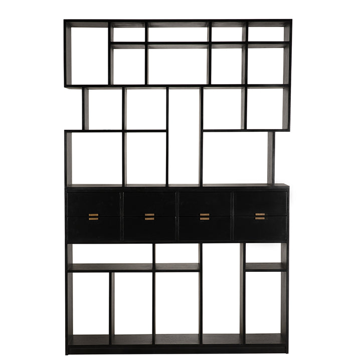 Noir - Grobius Bookcase, Hand Rubbed Black - GBCS267HB