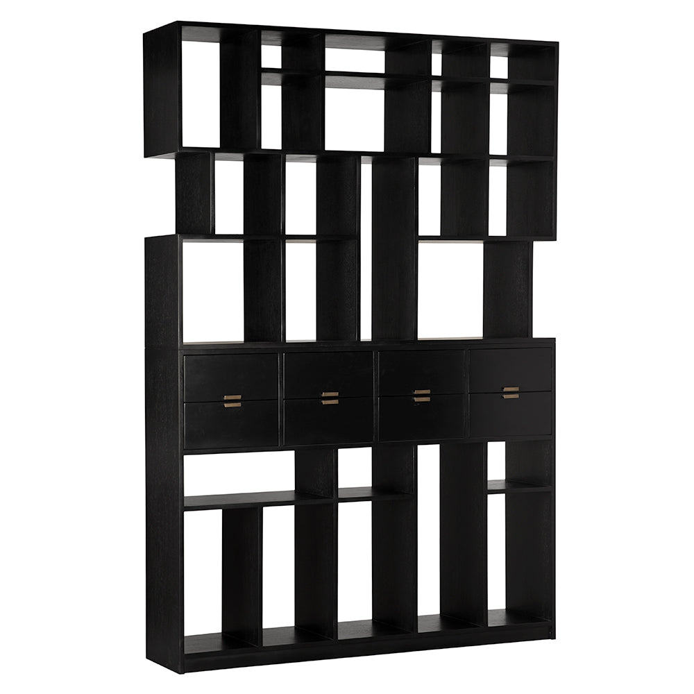 Noir - Grobius Bookcase, Hand Rubbed Black - GBCS267HB