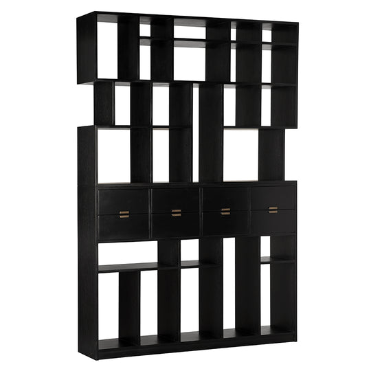 Noir - Grobius Bookcase, Hand Rubbed Black - GBCS267HB
