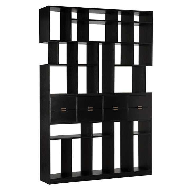 Noir - Grobius Bookcase, Hand Rubbed Black - GBCS267HB