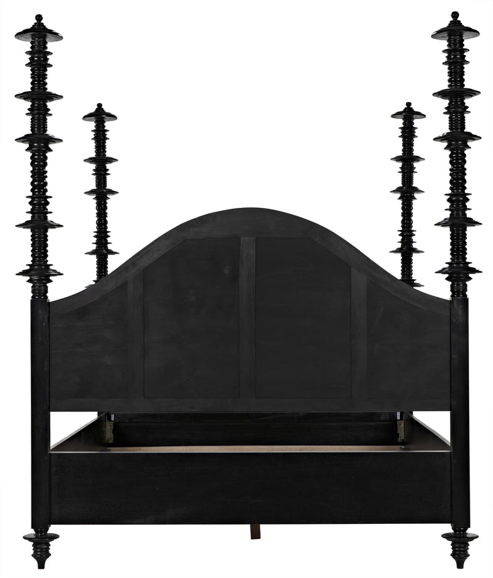 American Home Furniture | Noir - Ferret Bed, Cal-King, Hand Rubbed Black