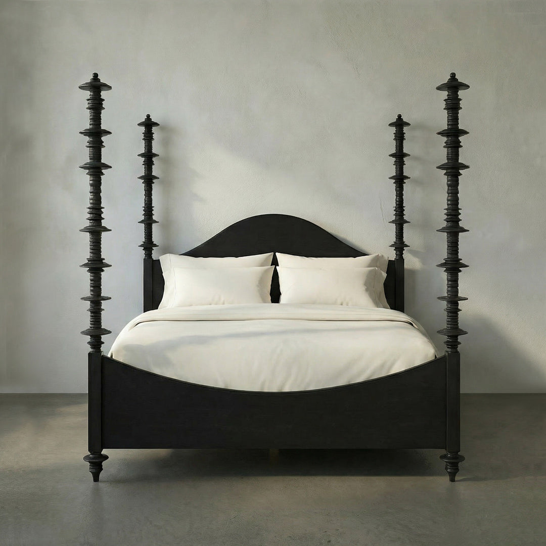 Noir - Ferret Bed, Cal-King, Hand Rubbed Black - GBED109CKHB