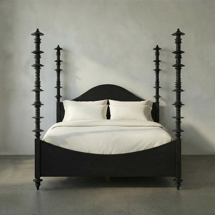 Noir - Ferret Bed, Cal-King, Hand Rubbed Black - GBED109CKHB