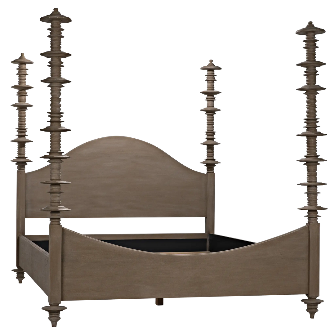 American Home Furniture | Noir - Ferrett Bed, Cal-King, Weathered