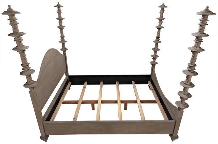 American Home Furniture | Noir - Ferrett Bed, Cal-King, Weathered