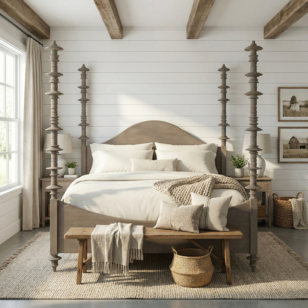 Noir - Ferrett Bed, Cal-King, Weathered - GBED109CKWEA
