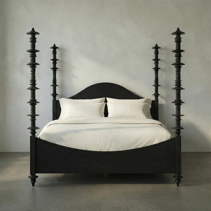 Noir - Ferret Bed, Eastern King, Hand Rubbed Black - GBED109EKHB