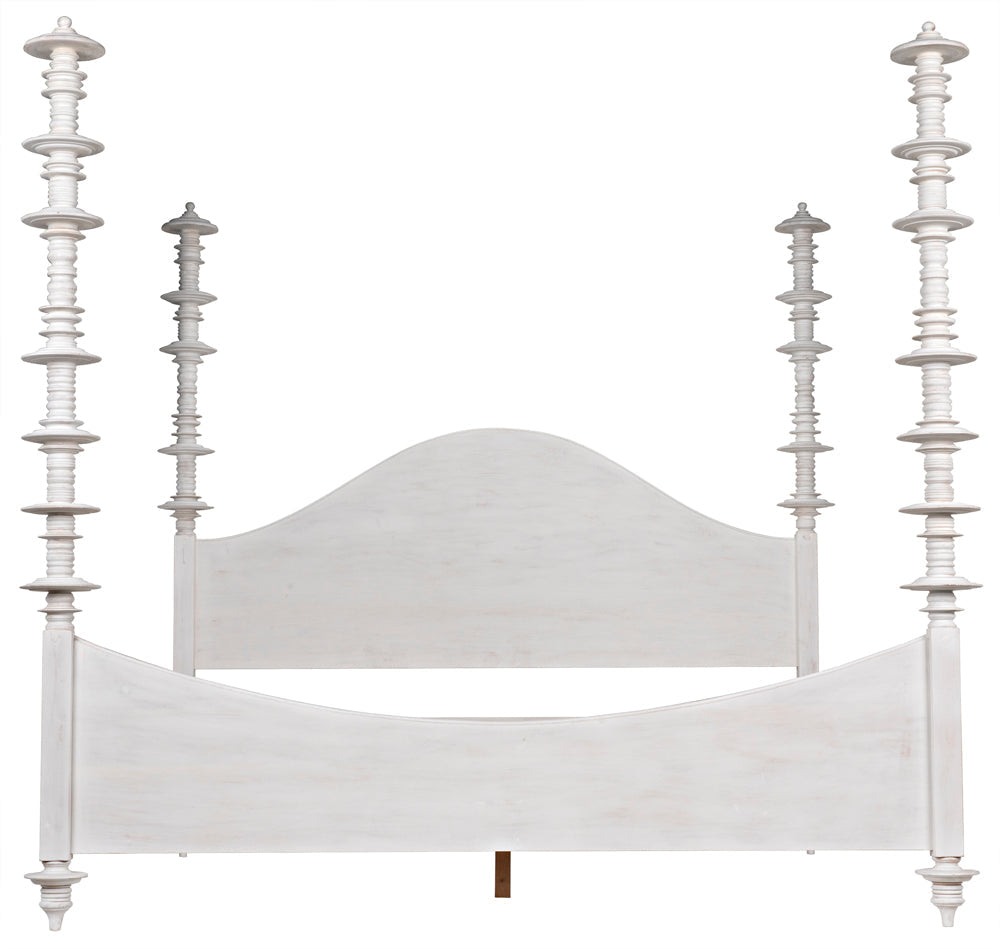 Noir Ferret Bed, Eastern King - White Wash
