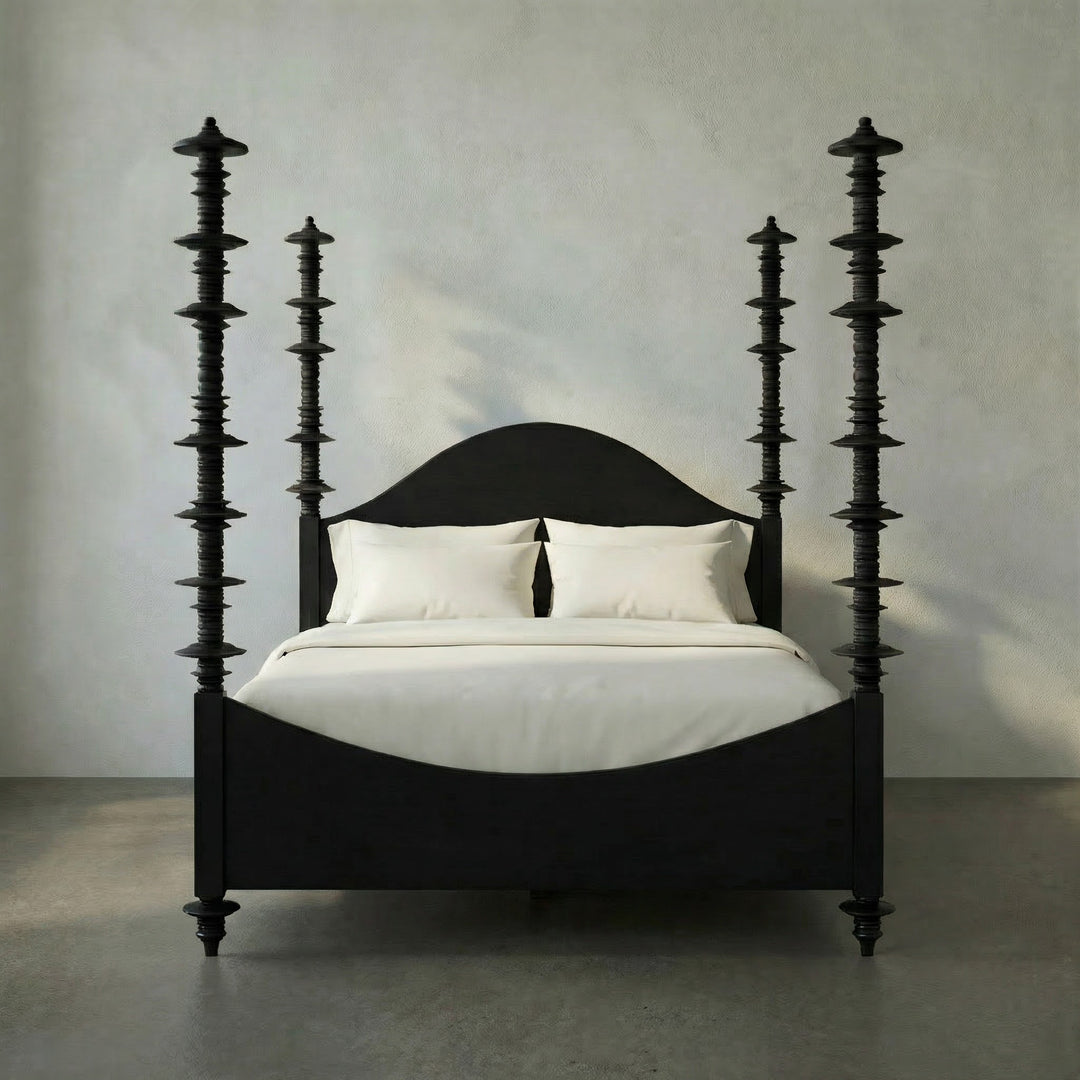 Noir - Ferret Bed, Queen, Hand Rubbed Black - GBED109QHB
