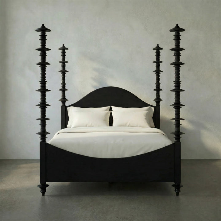 Noir - Ferret Bed, Queen, Hand Rubbed Black - GBED109QHB