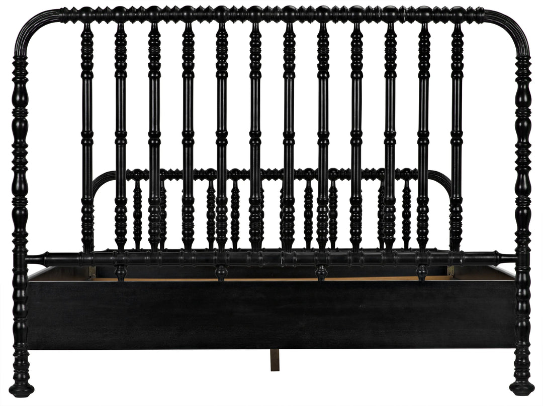 American Home Furniture | Noir - Bachelor Bed, Eastern King, Hand Rubbed Black