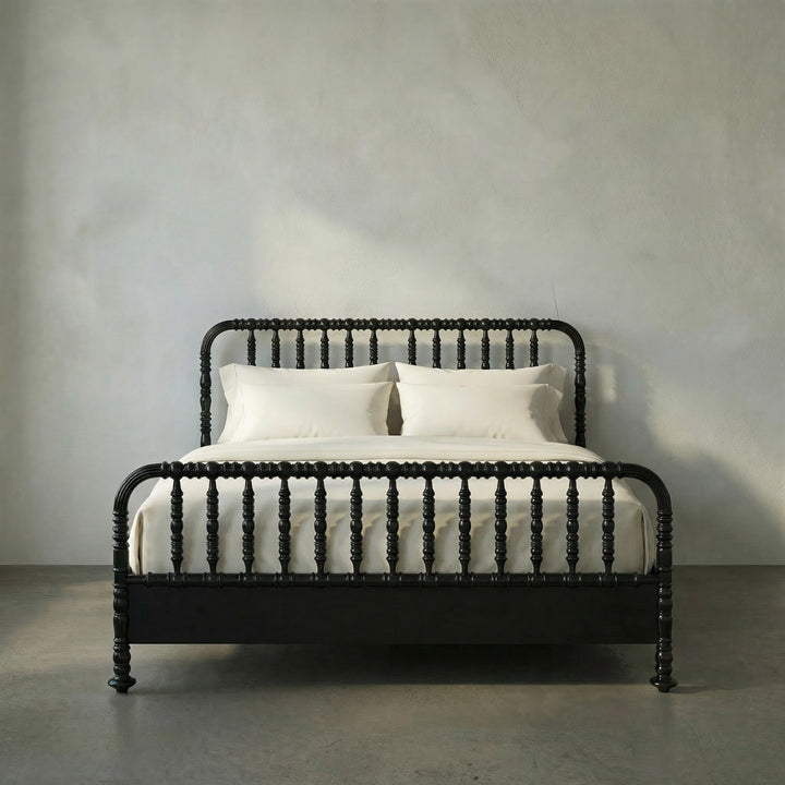 Noir - Bachelor Bed, Eastern King, Hand Rubbed Black - GBED112EKHB