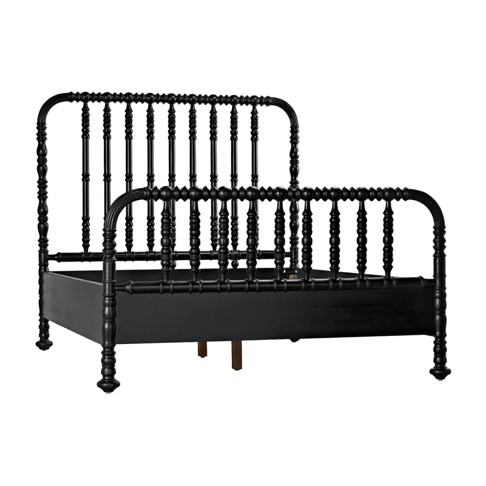 Noir - Bachelor Bed, Queen, Hand Rubbed Black - GBED112QHB