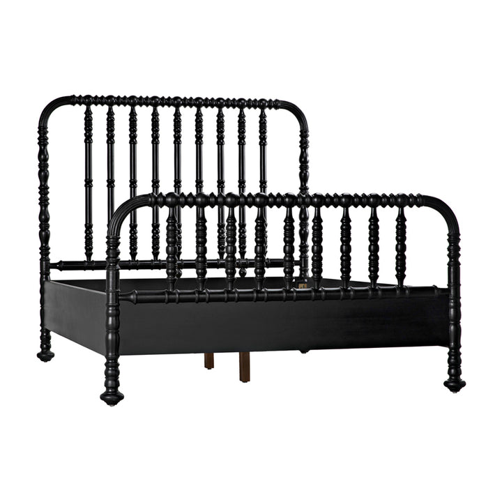Noir - Bachelor Bed, Queen, Hand Rubbed Black - GBED112QHB