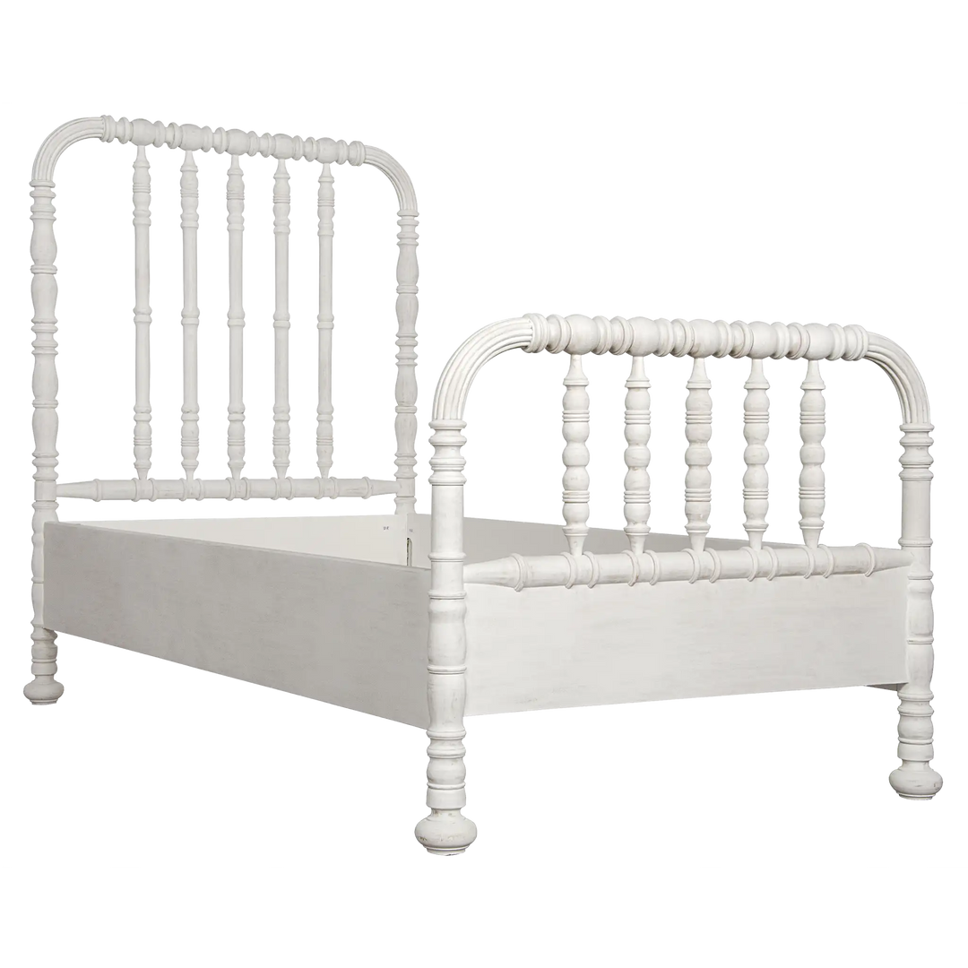 American Home Furniture | Noir - Bachelor Bed, Queen, White Wash